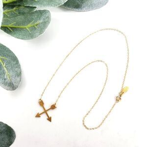 MARION MCKEE Double Arrow Necklace 1/20th 14K Yellow Gold
